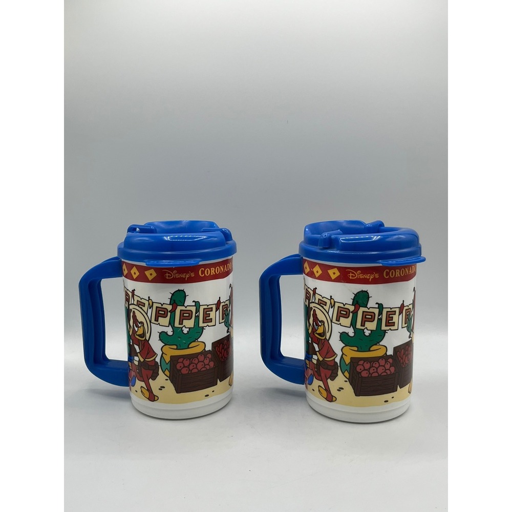 Disney Coronado Springs Resort Donald Duck Pepper Market Travel Mugs Set of 2